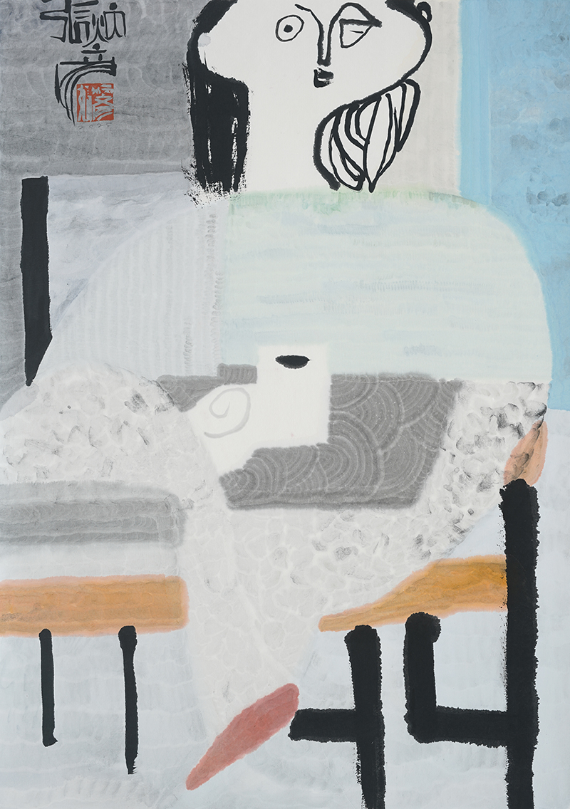 Jang Byeong Eun · Eastbrush · 张炳彥 · figure · ink_and_light_color_on_paper · 841mm_x_594mm · 2025